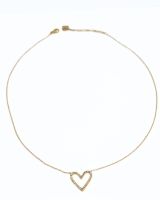Collier femme acier inoxydable doré coeur strass