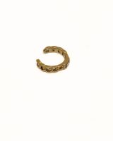 Boucle d'oreille arcade femme acier doré tresse strass