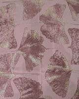 Echarpe femme rose fleurs prunes et dorées