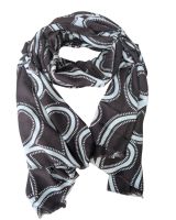 Echarpe femme marron motifs beiges Maeva
