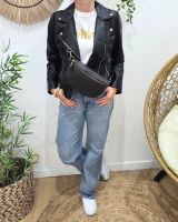 Sac banane femme cuir effet craquelé bandoulière