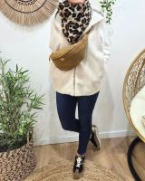 Sac banane femme coton coeur brodé doré