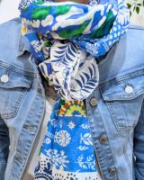 Foulard femme patchwork imprimés fleuris