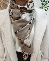Echarpe femme coeurs léopard