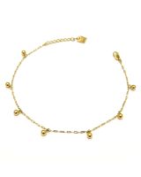 Chaine de cheville acier doré perles boules