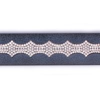 Ceinture bleue marine vague de strass