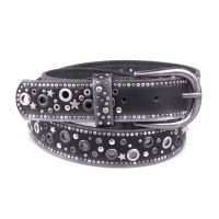 Ceinture noire clous étoiles Percili