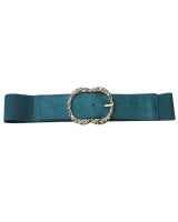 Ceinture élastique boucle ovale tressée dorée
