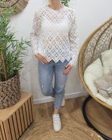 Blouse femme blanche brodée ajourée Linh