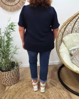 Blouse femme marine col brodé Amalie