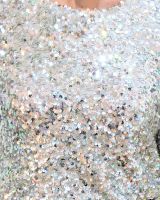 Blouse femme à sequins argents
