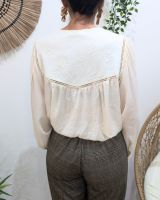 Chemisier femme fluide beige Yaëlle