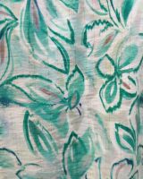 Blouse femme manches courtes verte fleurie Thémis