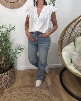 Blouse femme brodée Arsinoé blanc fluide chic