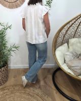 Blouse femme brodée Arsinoé blanc fluide chic