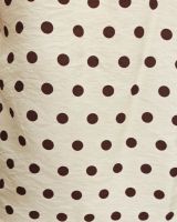 Blouse femme à pois jaune et marron