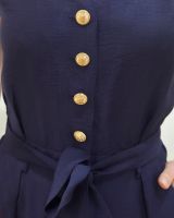 Combinaison femme marine boutons dorés Sira