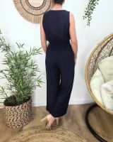 Combinaison femme marine boutons dorés Sira