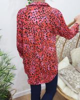 Chemisier femme léopard rouge et rose