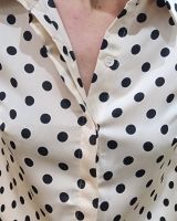 Chemisier femme rose poudré pois noirs Elinor