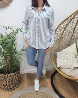 Chemisier femme  bleu à rayures Kali