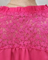 Chemisier femme manches courtes dentelle rose fuchsia Sérana