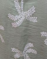 Chemisier femme vert amande palmiers blancs
