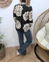 Chemisier femme kaki fleurs écrues Ophéa
