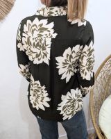 Chemisier femme kaki fleurs écrues Ophéa