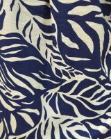 Chemisier femme marine et beige feuillages Norina