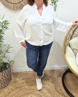 Chemisier femme écru col mao Edena
