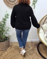 Chemisier femme noir col mao Edena