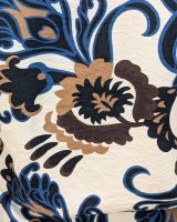 Chemisier femme beige motifs fleuris marrons et bleus Jeannie