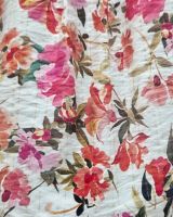 Chemisier femme écru fleurs roses orangées Aurelia