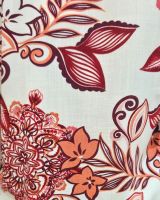 Chemisier femme écru fleurs rouges orangées Faustina