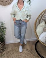 Chemisier femme vert pailleté à rayures