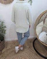 Chemisier femme vert pailleté à rayures