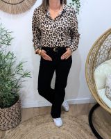 Chemisier femme léopard camel et noir Babila
