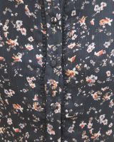 Chemisier femme noir fleurs liberty et broderies Otilia