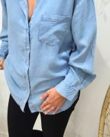Chemise femme fluide bleu jean Pétunia