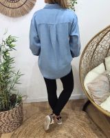 Chemise femme fluide bleu jean Pétunia