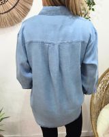 Chemise femme fluide bleu jean Pétunia