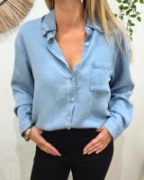 Chemise femme fluide bleu jean Pétunia