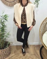 Gilet femme sans manche beige Pénélopea
