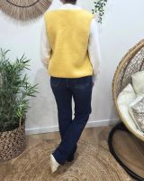 Gilet femme sans manche bouclettes jaune Alya