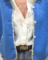 Gilet sans manches femme sans manche bouclettes bleu Eden