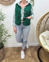 Gilet femme sans manche bouclettes vert gazon Alya