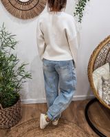 Gilet femme écru gros bouton doré Numa