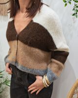 Gilet femme boutonné à rayures Eulalia