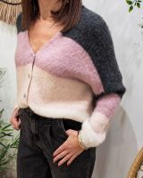Gilet femme boutonné à rayures Eulalia